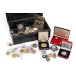 ASSORTED COINS comprising boxed part Lundy Island fortieth year commemorative set, boxed Pobjoy Mint