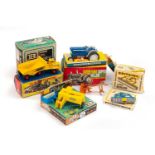 FOUR BOXED DIE-CAST TOYS, including Britains 9527 Ford Super Major 5000 tractor, Britains 9563