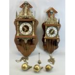 REPRODUCTION ATLAS CLOCK - with brass fittings, 60cms H and another Atlas Clock with brass fittings,