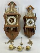 REPRODUCTION ATLAS CLOCK - with brass fittings, 60cms H and another Atlas Clock with brass fittings,