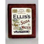 ELLIS'S SODA WATER RUTHIN - perspex advertising plaque, brightly coloured and with Royal Crest and
