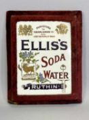 ELLIS'S SODA WATER RUTHIN - perspex advertising plaque, brightly coloured and with Royal Crest and