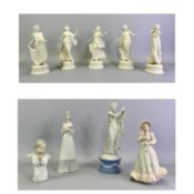 WEDGWOOD JASPERWARE LIMITED FIGURINES - The Dancing Hours, 25.5cms H, (1646/12,500) 'Erato', 27.5cms