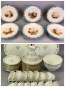 ATTRIBUTED TO MINTON 6 PIECE DESSERT SERVICE - 19th century, all the pieces with turquoise and
