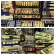 CASED, BOXED CUTLERY SETS, EPNS & PEWTER TABLEWARE along with a further quantity of loose cutlery