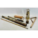 BROADHURST CLARKSON & CO LONDON brass and leather covered three drawer telescope, early 20th