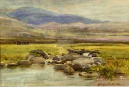 GEORGE COCKRAM RCA watercolour - label verso 'A Spur of Carnedd' and 'Rhosneigr, Ty Croes, Anglesea'