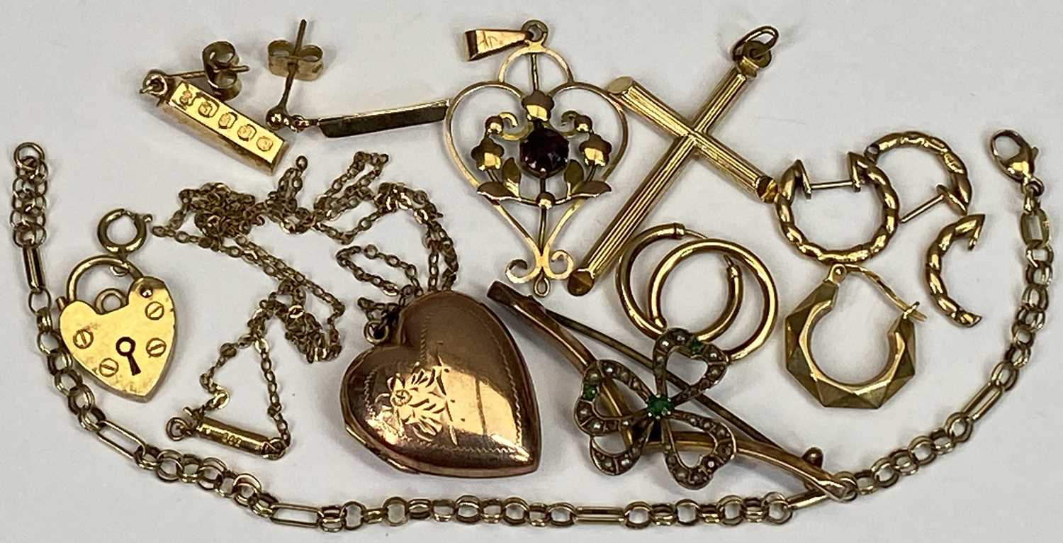 VICTORIAN & LATER 9CT GOLD & OTHER JEWELLERY GROUP - a mixed quantity to include a seed pearl set - Image 2 of 2