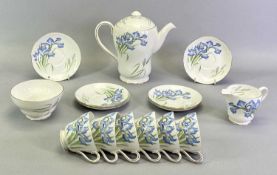 SHELLEY 'BLUE IRIS' 14008 TEA SERVICE FOR 6 PERSONS - 15 pieces