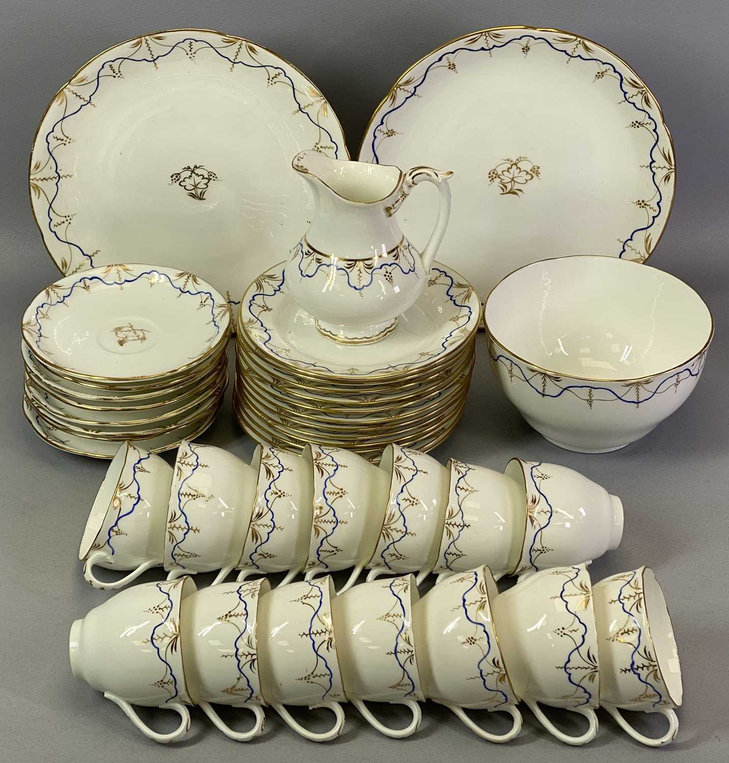 ATTRIBUTED TO MINTON 6 PIECE DESSERT SERVICE - 19th century, all the pieces with turquoise and - Image 3 of 4