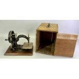 WILLCOX & GIBBS SEWING MACHINE - 19th Century, in pine carry case with folding metal handle