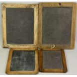 SCHOOL STUDENT'S RECTANGULAR FRAMED SLATE BOARDS (4) - late 19th/early 20th century, double sided,