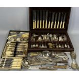 CASED, BOXED & LOOSE QUANTITIES OF CUTLERY - Victorian and later along with plated ware napkin
