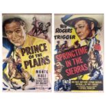 VINTAGE WESTERN FILM POSTERS (2) - 'Springtime in the Sierras' starring Roy Rogers and Trigger,