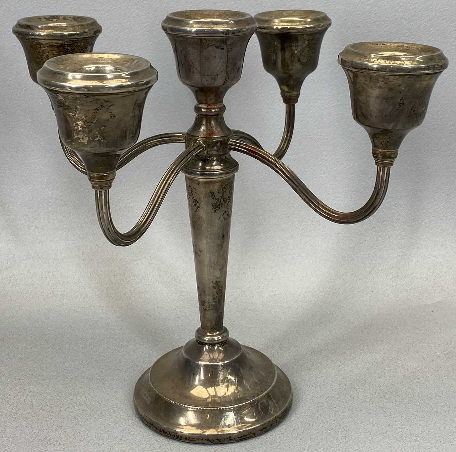 HALLMARKED SILVER 4 BRANCH CANDELABRA - Birmingham 1973, Assay Office bicentenary mark, Maker A T - Image 2 of 2