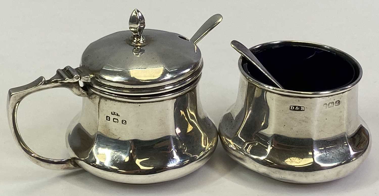 THREE PIECE SILVER CONDIMENT SET - Birmingham 1924, maker Docker & Burn Ltd, to include pepper - Image 2 of 3