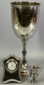 EARLY TO LATE 20th CENTURY HALLMARKED SILVER (3) - to include a large pedestal chalice, Birmingham