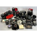 CAMERAS & ACCESSORIES - including a Nikkormat SLR camera, Yashica FX-3 Super SLR camera, various