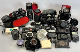 CAMERAS & ACCESSORIES - including a Nikkormat SLR camera, Yashica FX-3 Super SLR camera, various