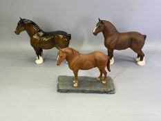 BESWICK SHIRE HORSE 'CHAMPION BURNHAM BEAUTY' - brown bay matte finish, 27cms H, similar figure with