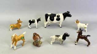 BESWICK ANIMALS COLLECTION - Friesian Cow 'Champion Claybury Elswater', 12cms H, Friesian Calf, 7.