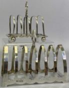 SHEFFIELD SILVER TOAST RACKS (2) - to include a larger arched format six section toast rack with