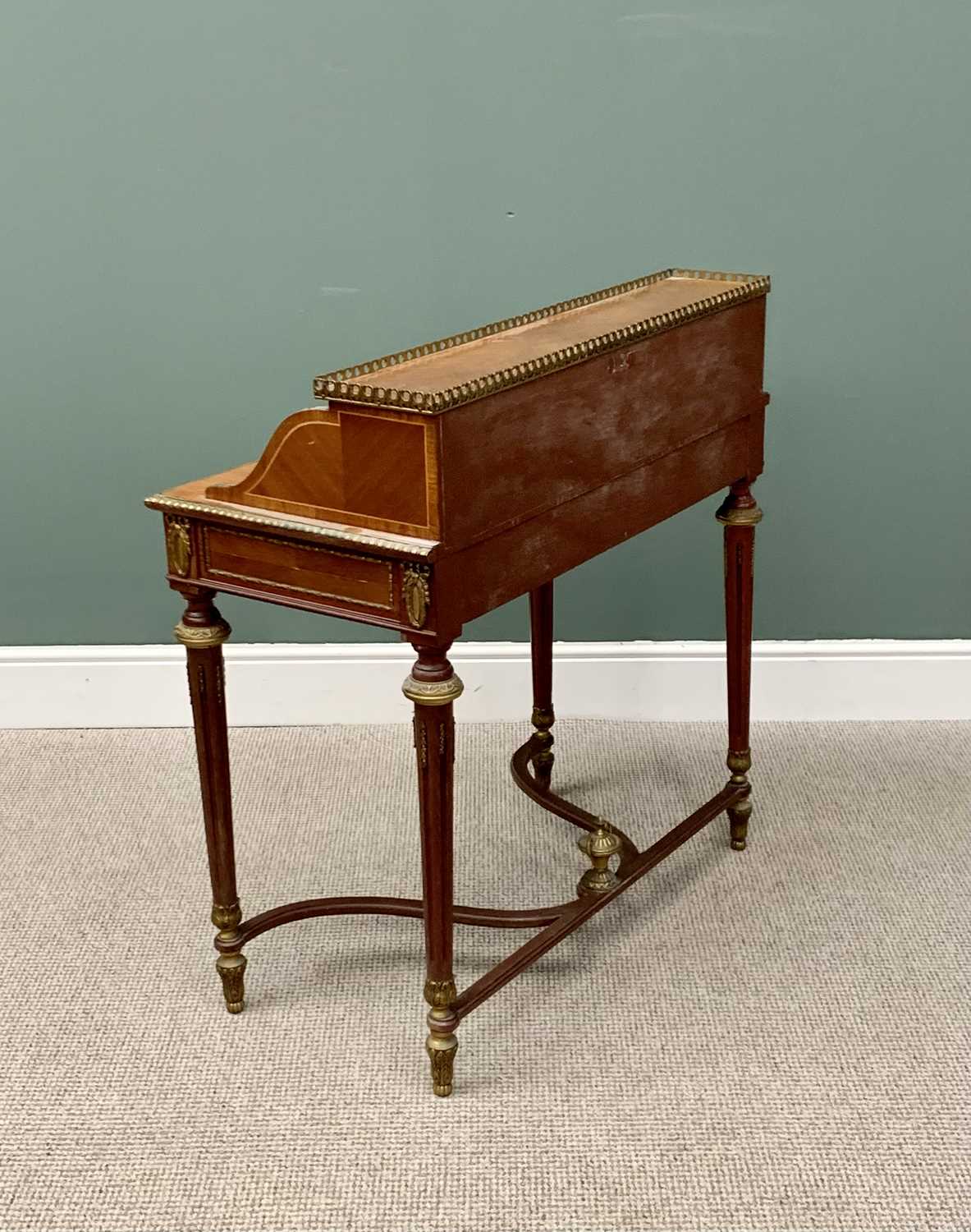 EMPIRE STYLE WRITING DESK - having various wood veneers and crossbanding with numerous gilt metal - Image 3 of 3