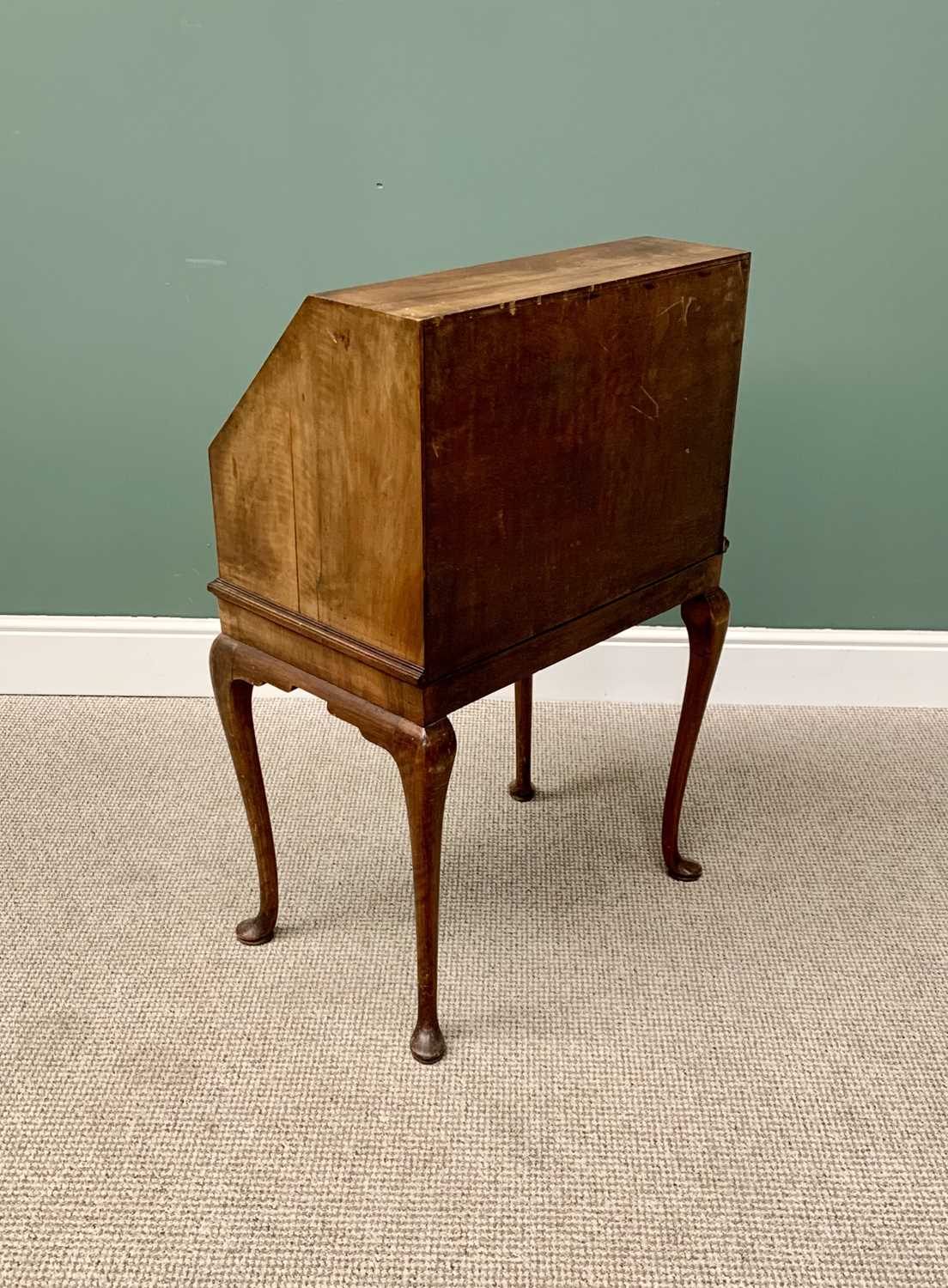 LADY'S VINTAGE WALNUT WRITING BUREAU - crossbanded and quarter cut veneered, the fall front slope - Image 5 of 5