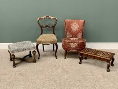 ANTIQUE & LATER FURNITURE PARCEL (4) - to include a carved rosewood side chair with detail to the
