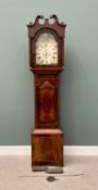 C PICKERING, HULL, MAHOGANY LONGCASE CLOCK - circa 1860, painted arched dial set with Roman