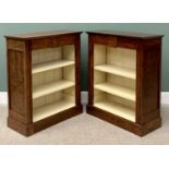 PLUS LOT 35 - ANTIQUE REPRODUCTION MAHOGANY EFFECT & PAINTED BOOKCASES - a pair, reeded front detail