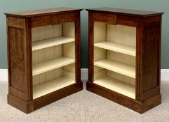 PLUS LOT 35 - ANTIQUE REPRODUCTION MAHOGANY EFFECT & PAINTED BOOKCASES - a pair, reeded front detail