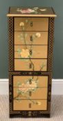MODERN JAPANESE STYLE PAINTED GILT & LACQUERWORK JEWELLERY CABINET - having a lift-up lid with