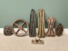 INDUSTRIAL & OTHER TREEN ITEMS - a collection, to include six treen patterns/sand impression