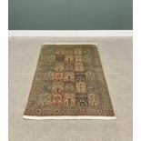G H FRITH KASHMIRI SILK ROSE RECTANGULAR RUG - having thirty central square panels and floral