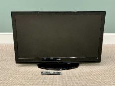 SANYO 42ins FLATSCREEN TV - with remote control, no. CE42FD47/B, 70cms H, 101cms W, E/T