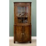 OFFERED WITH LOT 7 - MAHOGANY STANDING CORNER CABINET - crossbanded and boxwood strung, the top