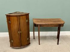 TWO ANTIQUE ITEMS OF FURNITURE - to include a Regency mahogany foldover tea table on reeded tapering