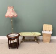 VINTAGE & LATER FURNITURE PARCEL - to include an onyx top and brass coffee table, 44cms H, 114cms W,