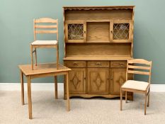MODERN DINING ROOM SUITE (4 pieces) - to include an oak effect dresser with upper shaped frieze