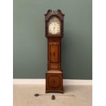 WILSON BARTON PAINTED ARCHED DIAL LONGCASE CLOCK - before a single weight pendulum driven bell