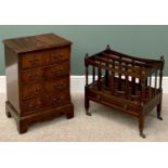 REPRODUCTION MAHOGANY FURNITURE (2) - to include a Canterbury with single lower drawer, on metal cup