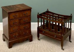 REPRODUCTION MAHOGANY FURNITURE (2) - to include a Canterbury with single lower drawer, on metal cup