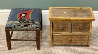 OFFERED WITH LOT 13 - VINTAGE OCCASIONAL FURNITURE (2) - to include a bamboo desktop chest of