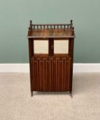 EDWARDIAN ROSEWOOD MUSIC SHEET/GRAMOPHONE RECORD CABINET - with baluster rail gallery top over two