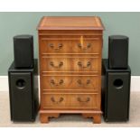 TECHNICS/MARANTZ HIFI SEPARATES SYSTEM - in a reproduction yew wood cabinet with four Mission