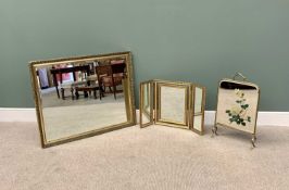 VICTORIAN & LATER BRASS/GILT FRAMED MIRRORS (3) - to include a large modern wall mirror with