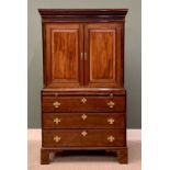 LATE 19th/EARLY 20th CENTURY GOOD QUALITY MAHOGANY PRESS CUPBOARD - having a dentil moulded