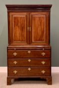 LATE 19th/EARLY 20th CENTURY GOOD QUALITY MAHOGANY PRESS CUPBOARD - having a dentil moulded