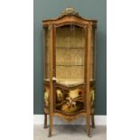 GOOD FRENCH EMPIRE REVIVAL DISPLAY CABINET - decorated Vernis Martin style, serpentine shaped